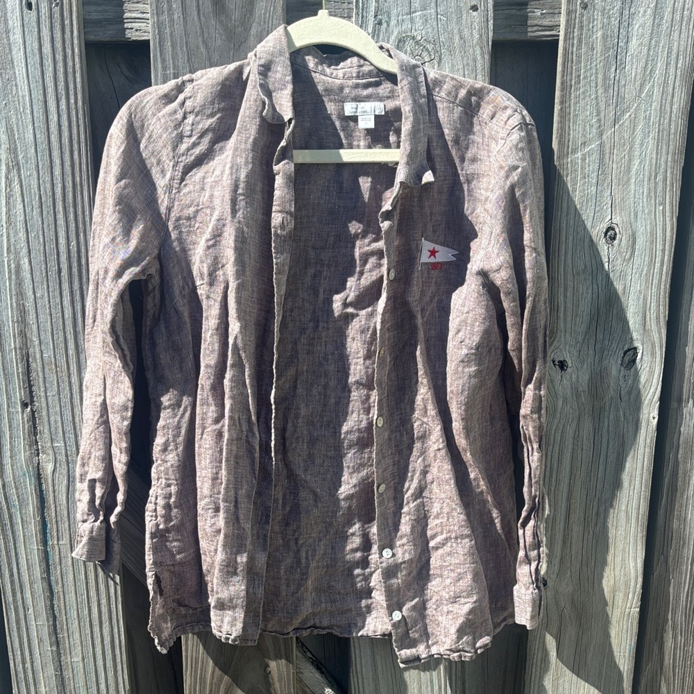 J. Jill Brown linen Button Down Shirt